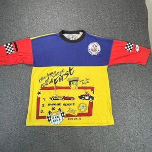 Vintage 90s Racing Graphic T-Shirt National Sweat Club Colorblock Size
